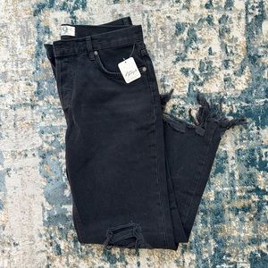 Free People Black straight leg jeans